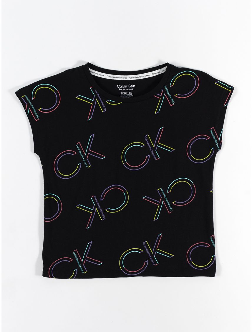 Remera con estampado de CK arcoíris para niña