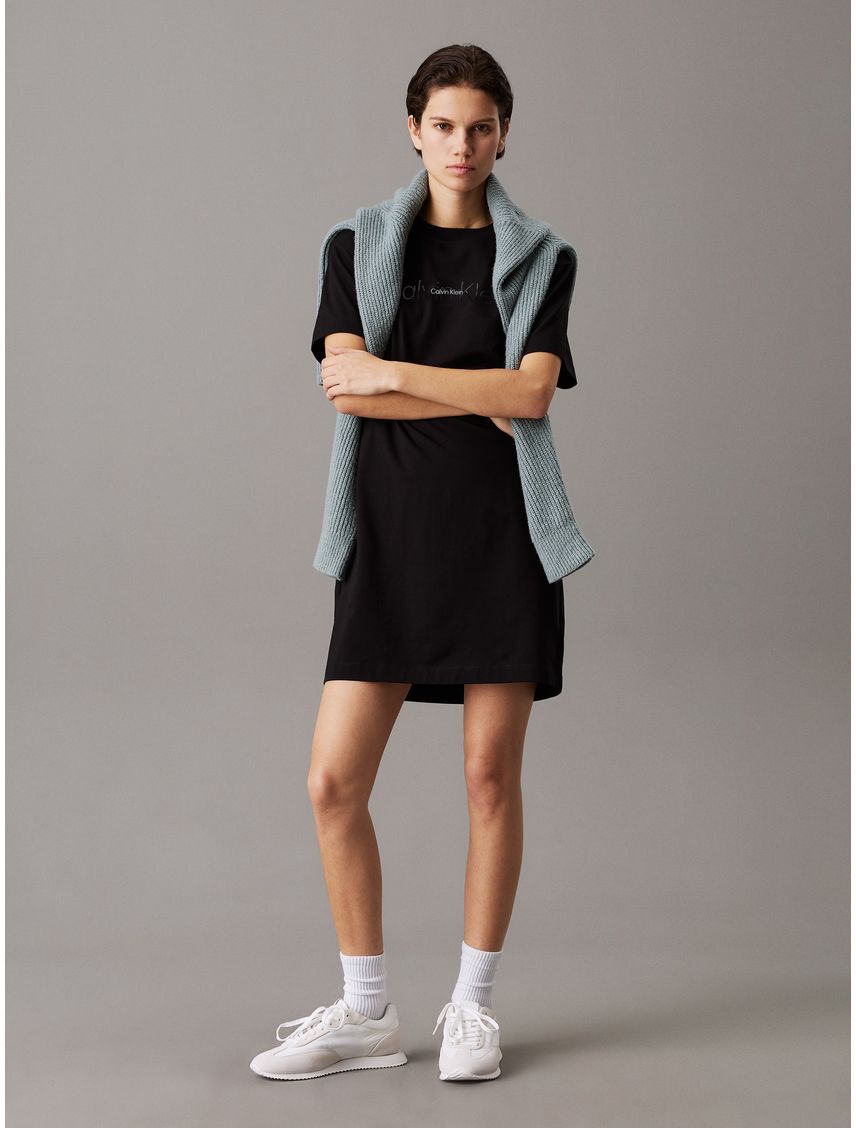 Vestido modal con sobre logo engomado Calvin Klein