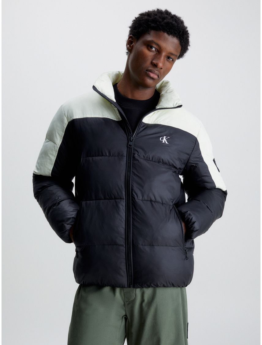 Campera de plumas color block