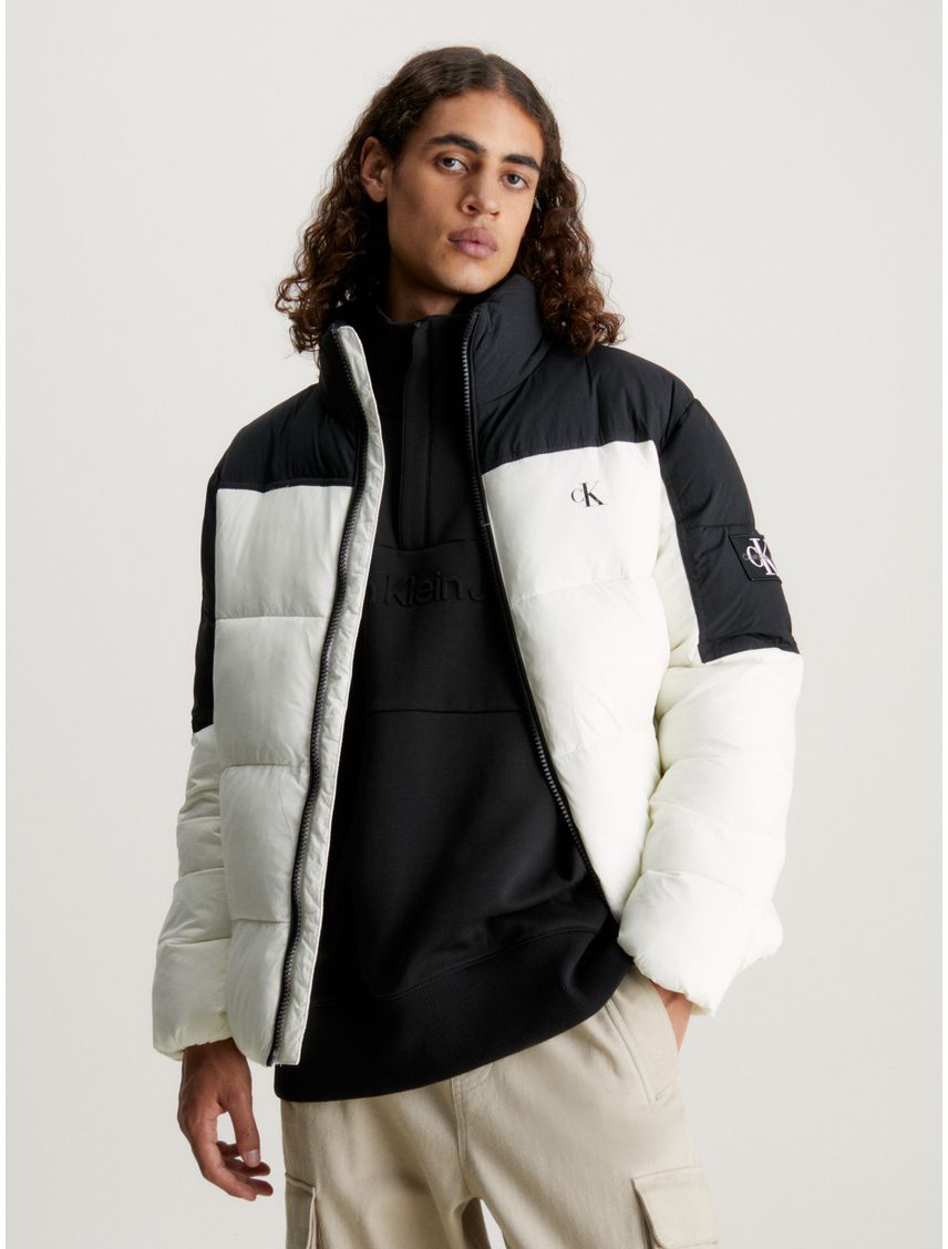Campera de plumas color block
