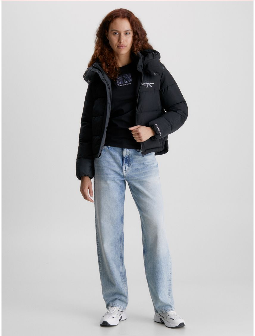 Campera de plumas de forro polar