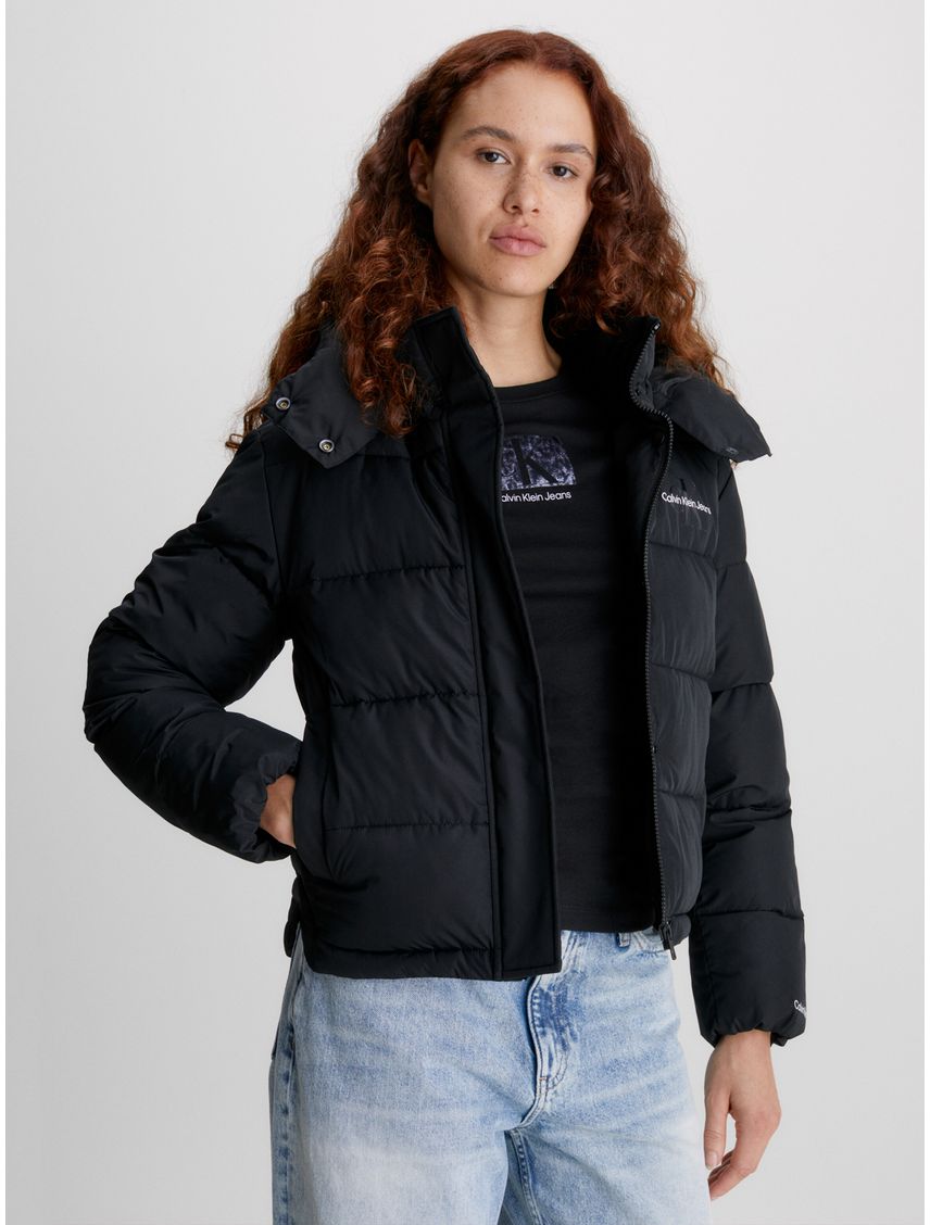 Campera de plumas de forro polar