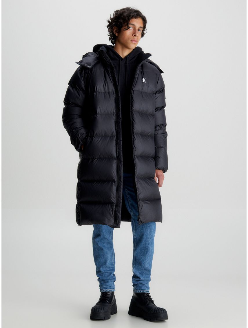 Campera larga de plumas essentials