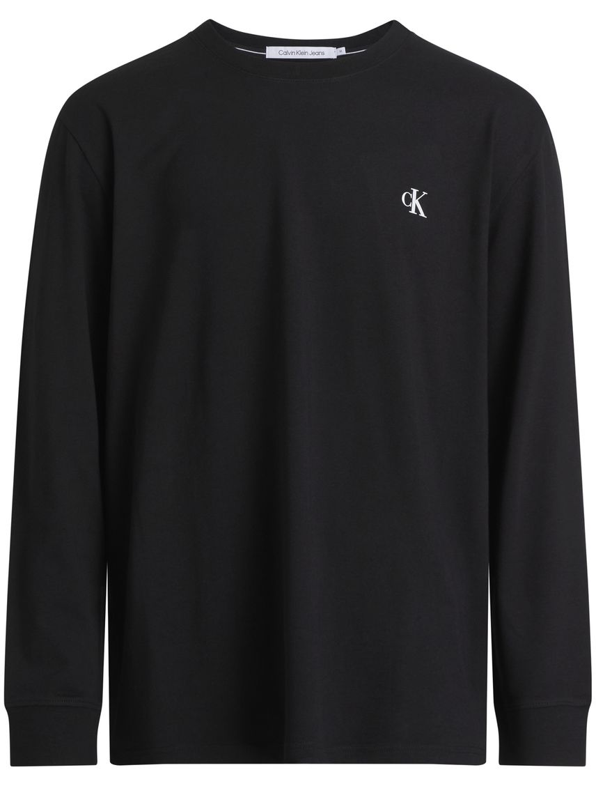 Remera manga larga con logotipo bordado