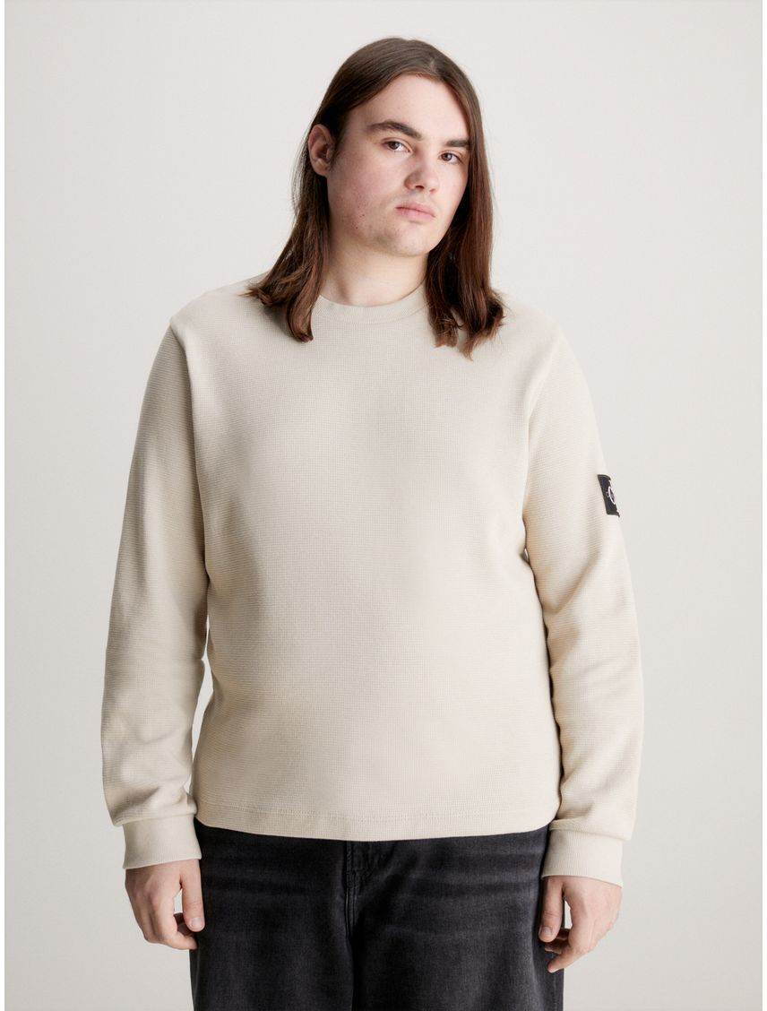 Remera slim de manga larga de punto gofrado