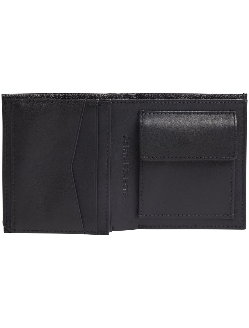 Billetera de cuero pequeña de plegado triple