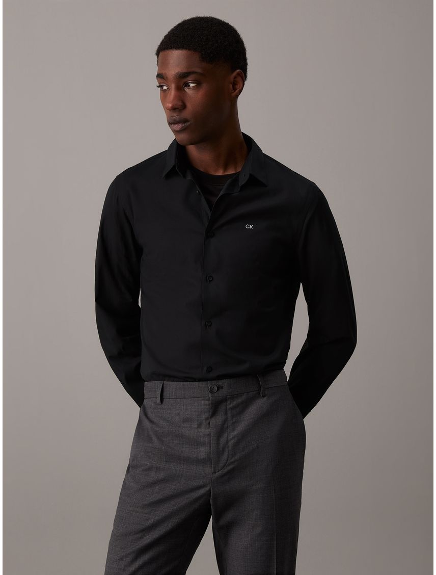 Camisa de Poplín Elástico Slim Fit