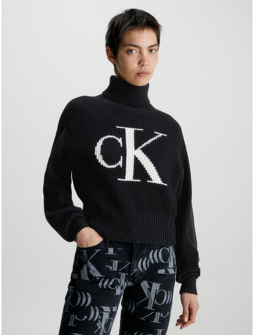Sweater holgado con monograma