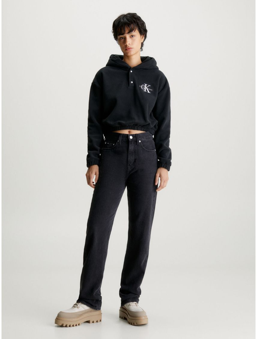 Buzo cropped con capucha