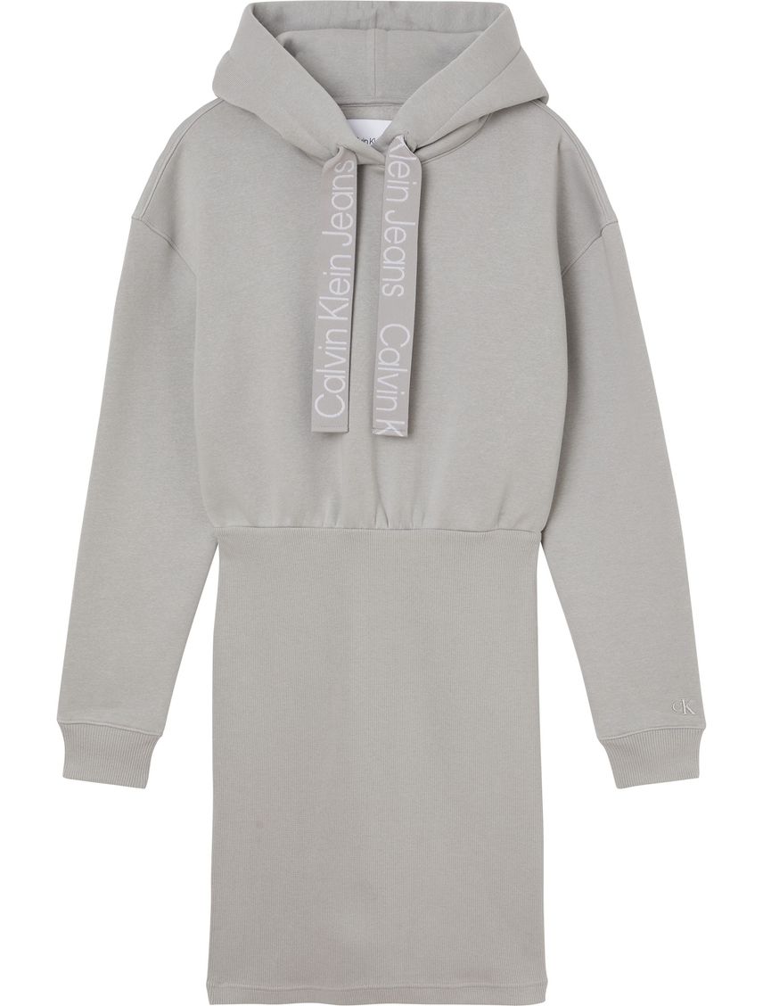 Vestido estilo buzo con capucha y logo tape