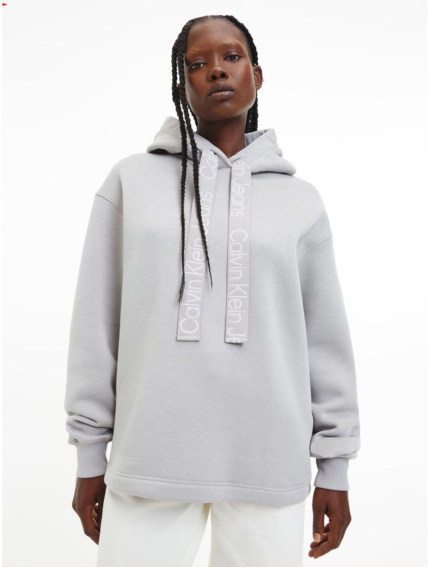 Buzo oversize con capucha y logo tape