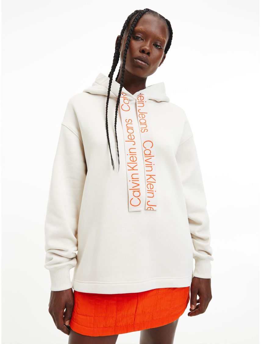 Buzo oversize con capucha y logo tape