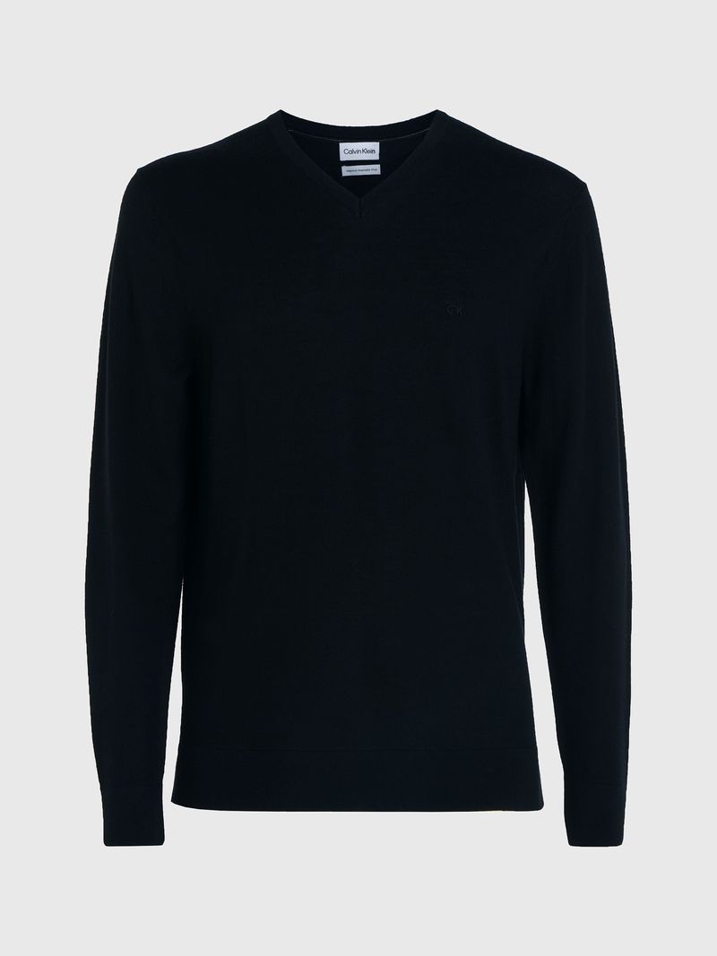 Sweater-de-cuello-en-v-y-lana-merino
