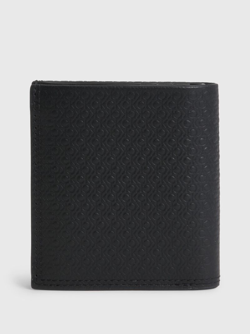 Billetera-de-piel-de-plegado-triple-con-RFID-con-logo
