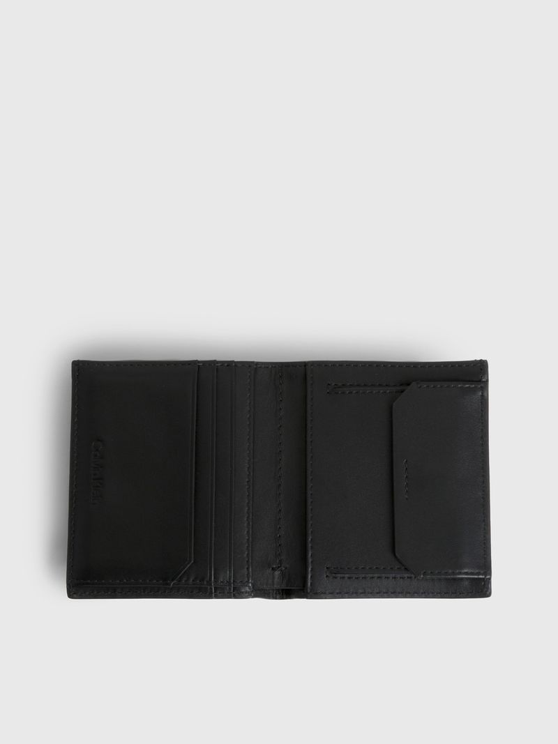 Billetera-de-piel-de-plegado-triple-con-RFID-con-logo