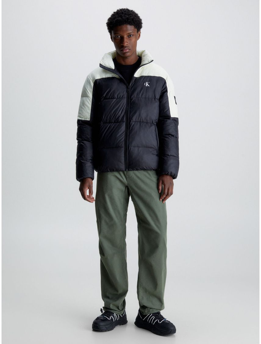 Campera de plumas color block