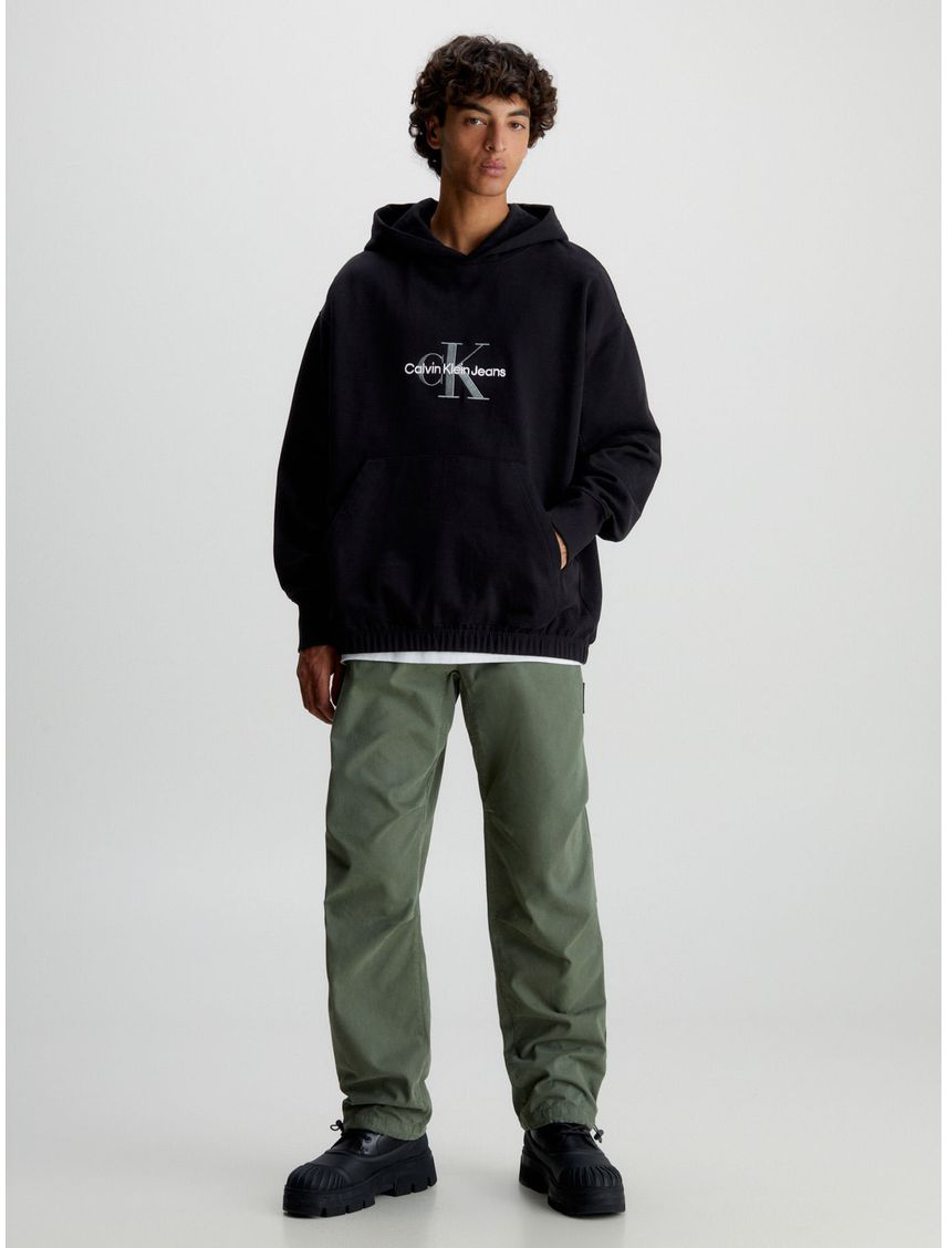 Buzo oversize con capucha y monograma