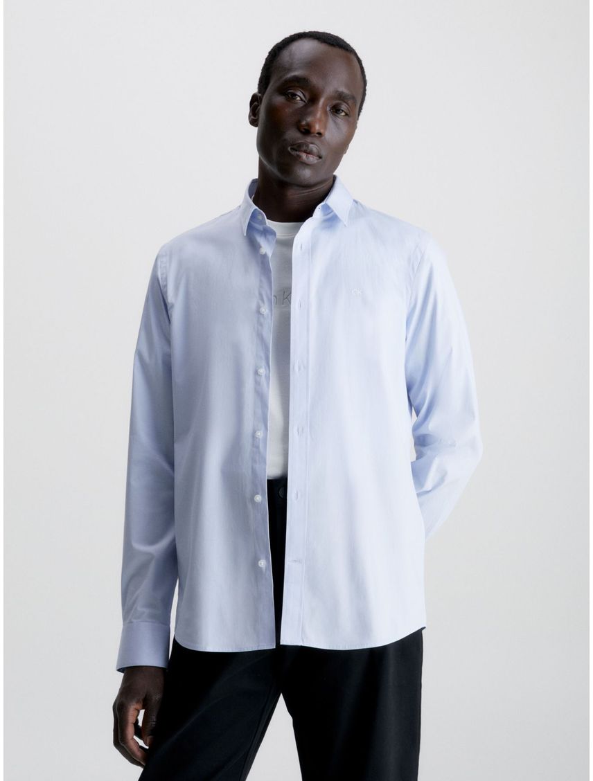 Camisa de Poplín Elástico Slim Fit