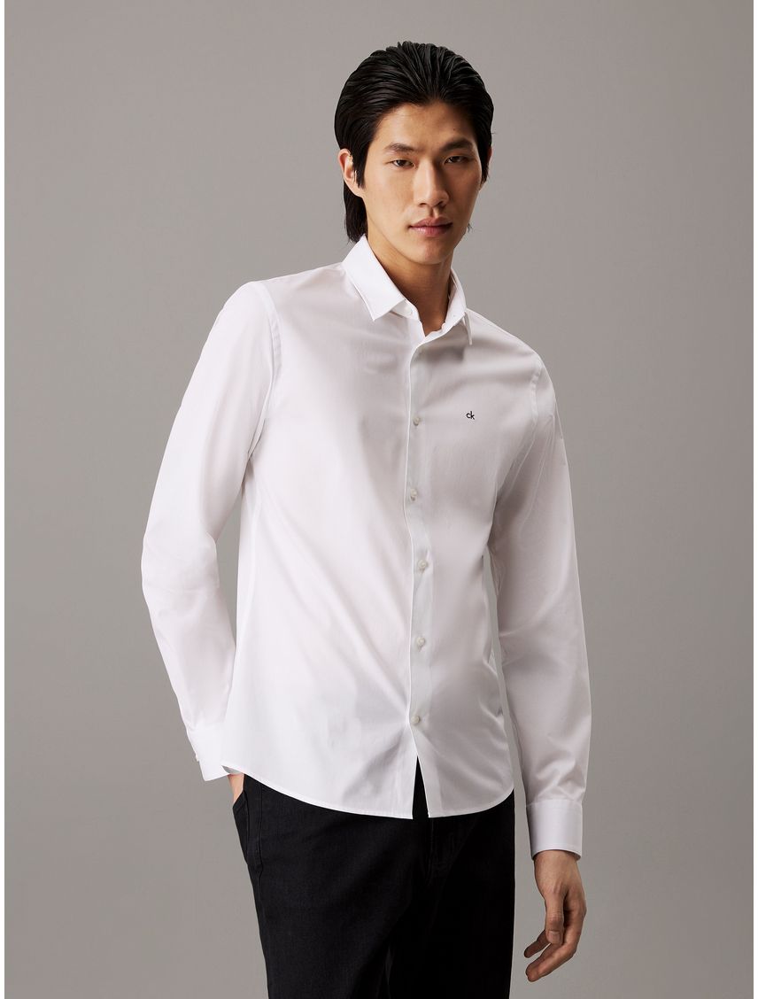 Camisa de Poplín Elástico Slim Fit