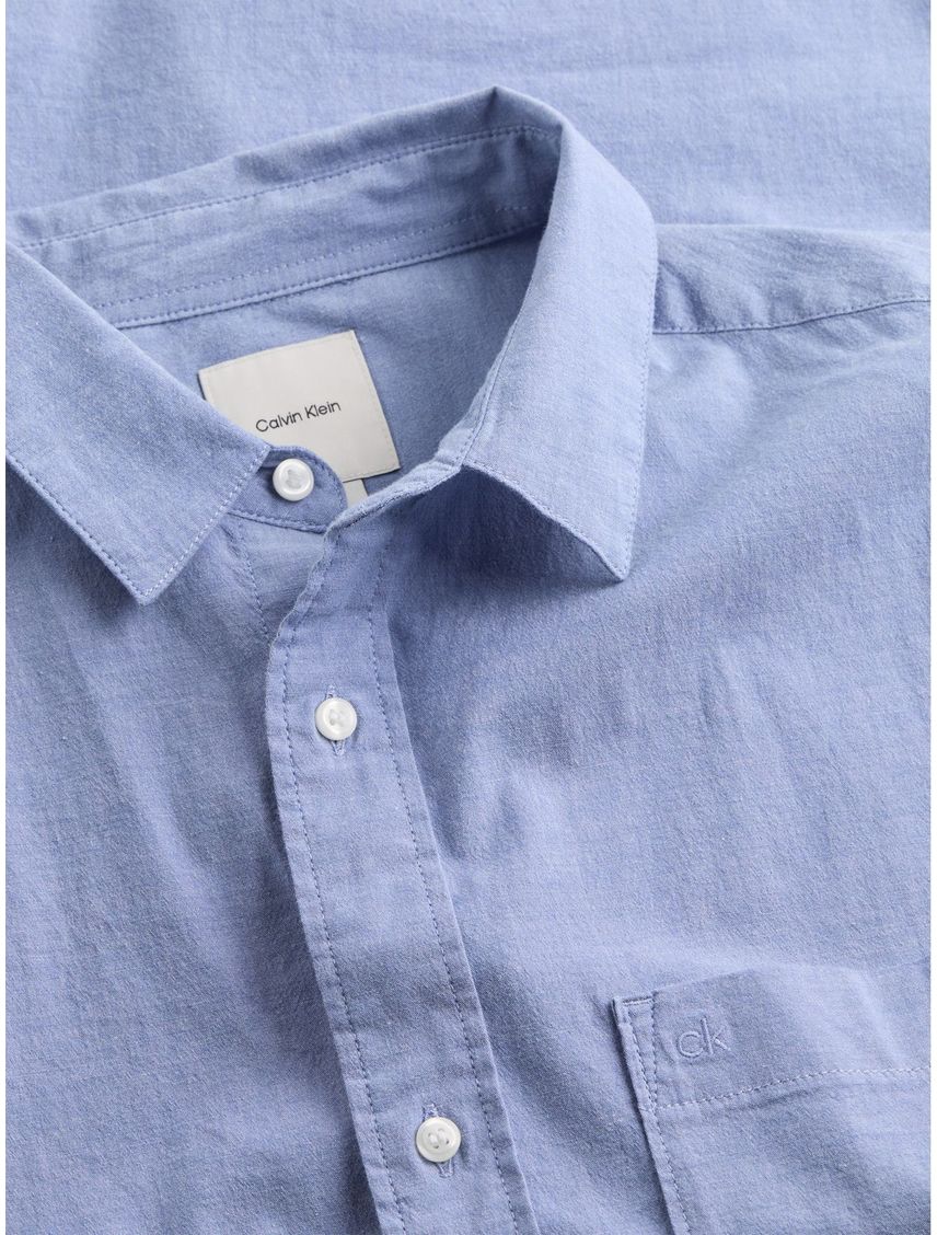 Camisa chambray ligera de manga larga