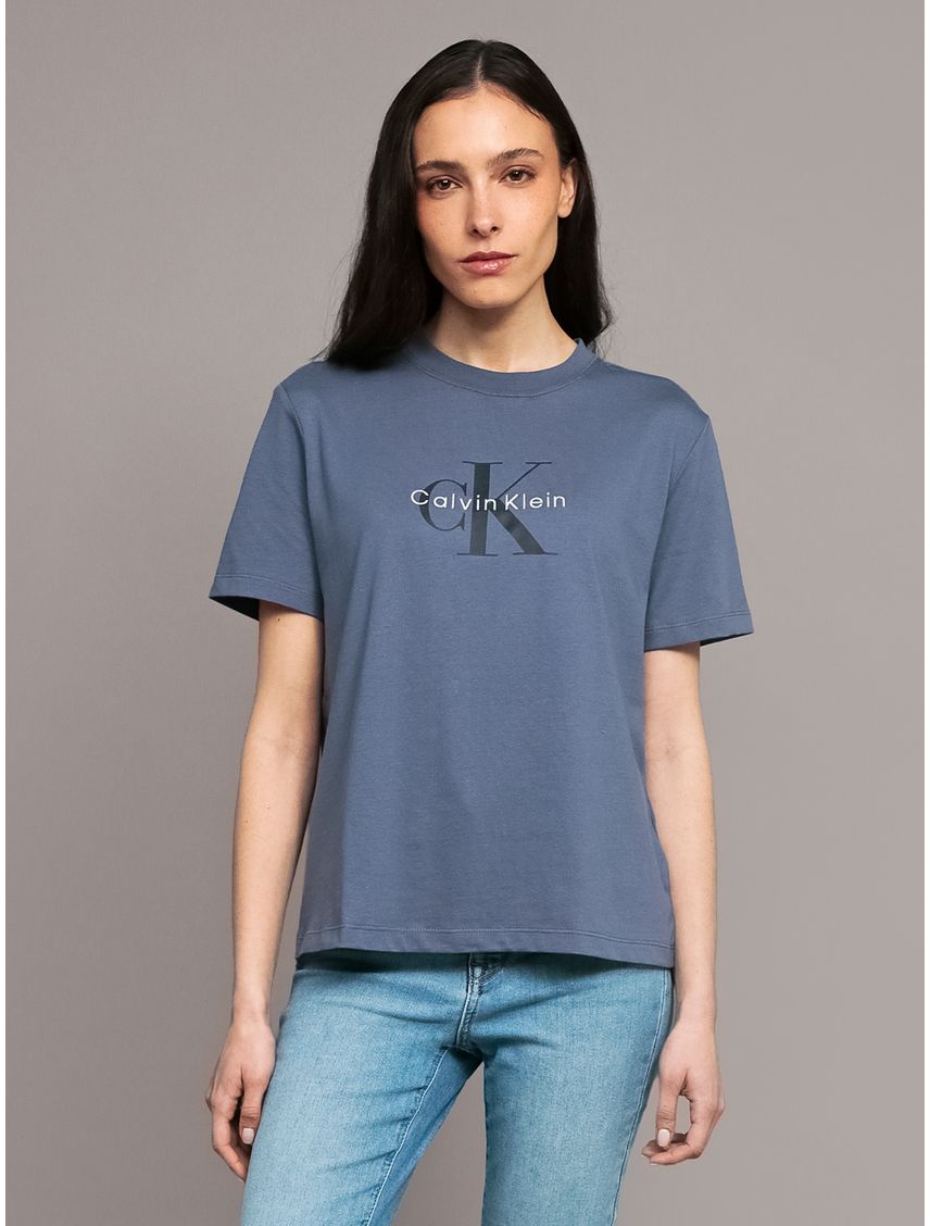 Remera clásica con monograma estampado y bordado Regular Fit