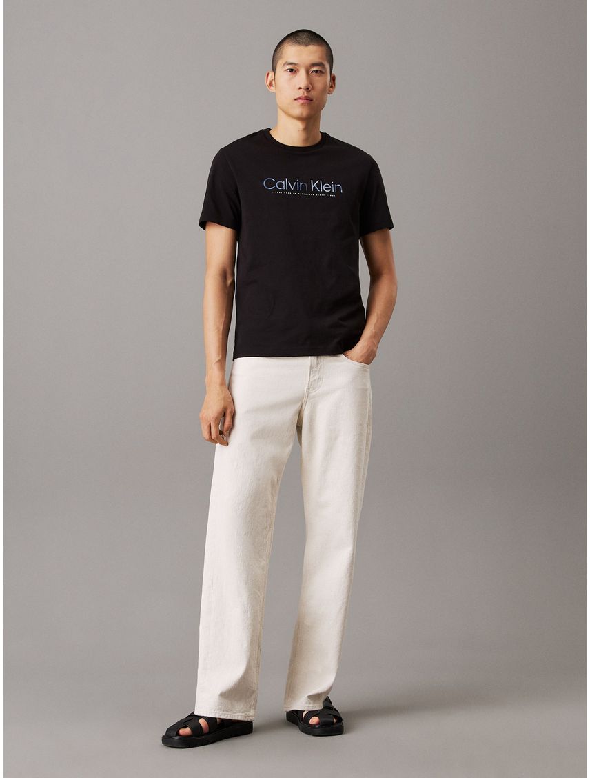 Remera con logotipo en satín
