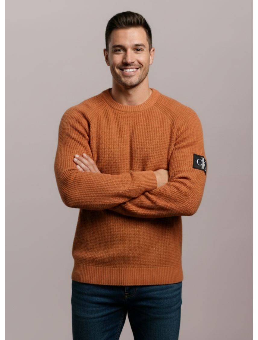 Remera slim de manga larga de punto gofrado