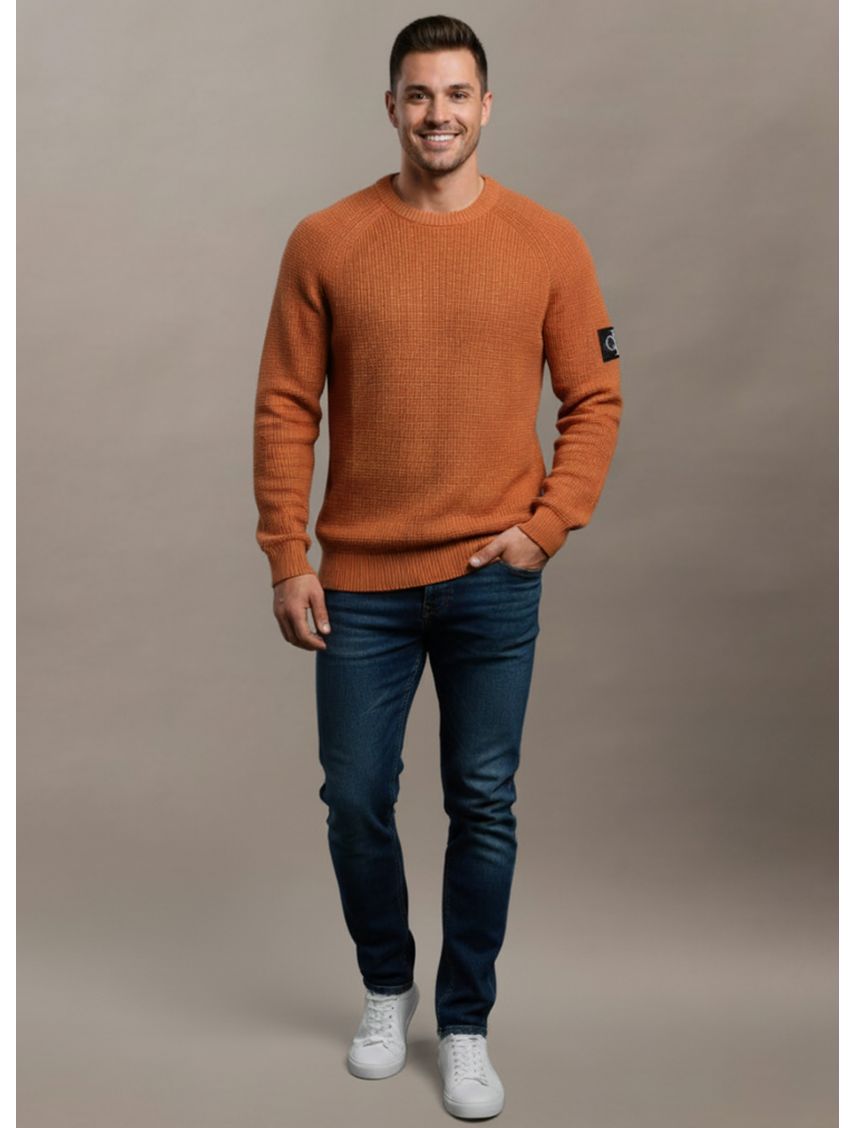 Remera slim de manga larga de punto gofrado