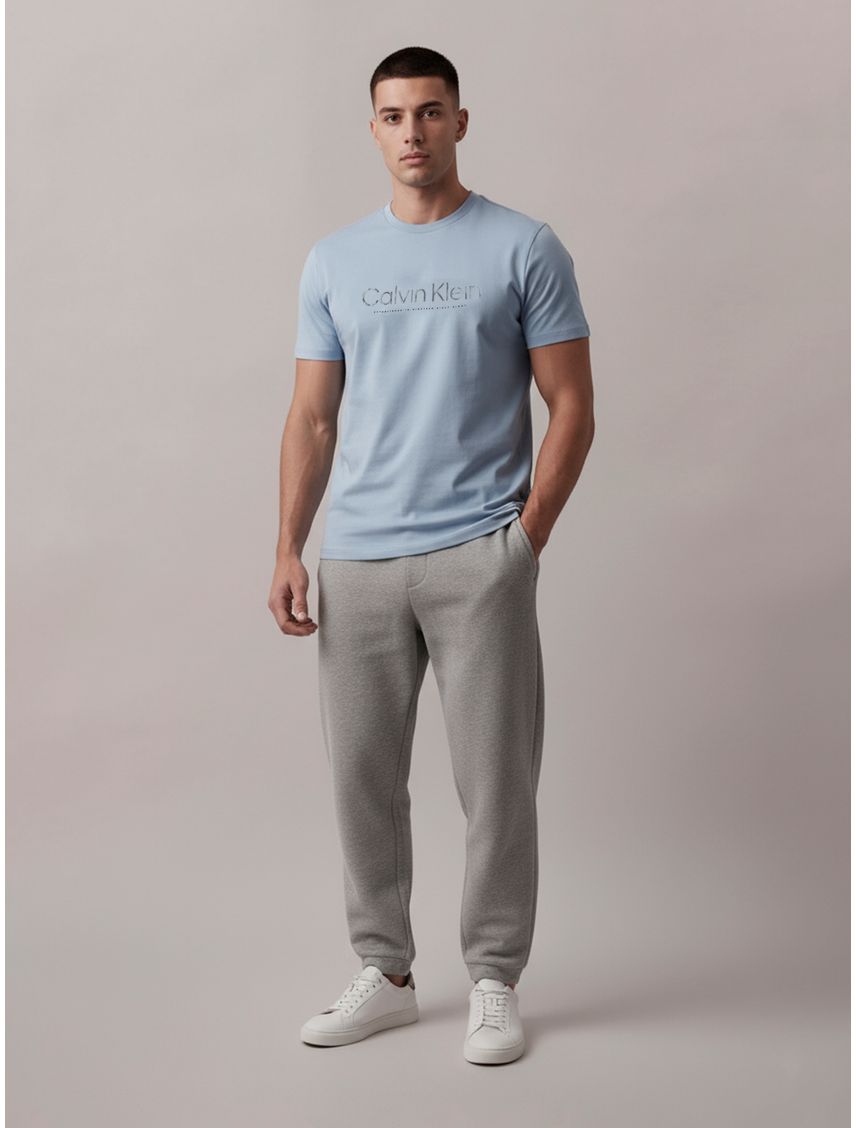 Remera con logotipo satinado