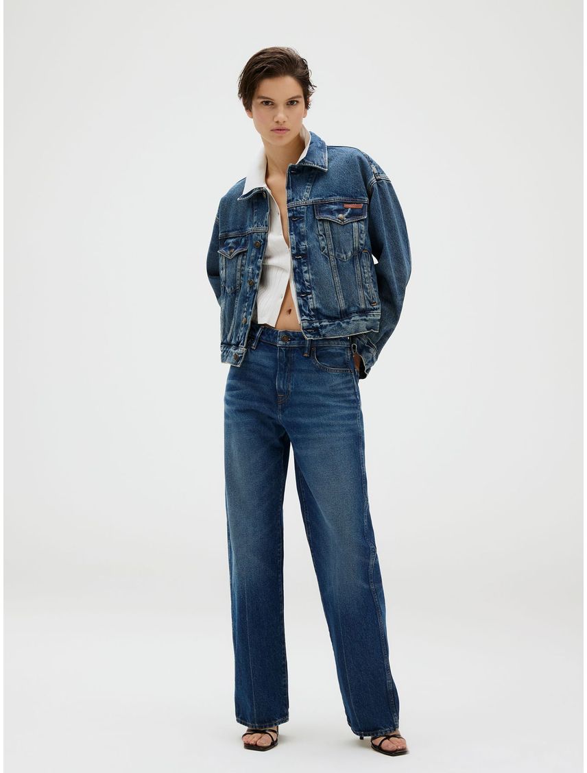 Top tipo chomba cropped de punto liso