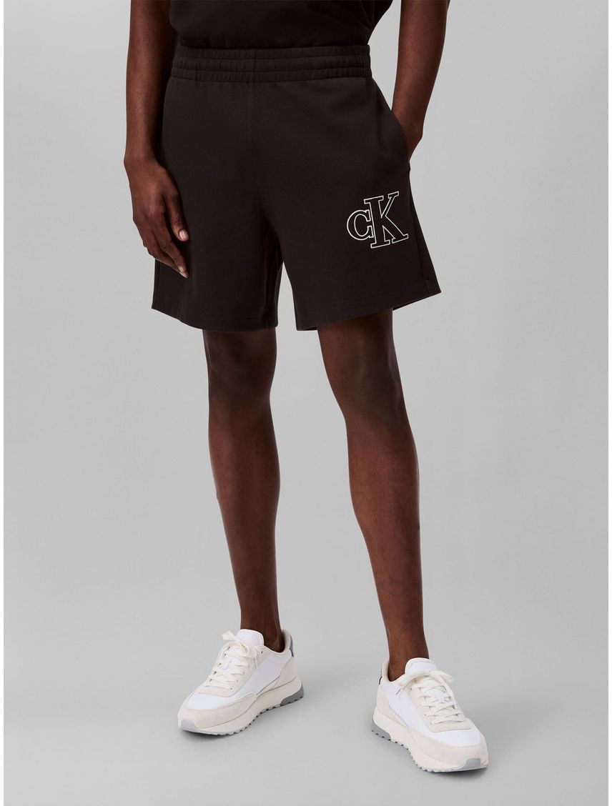 Short de algodón tipo morley con monograma bordado