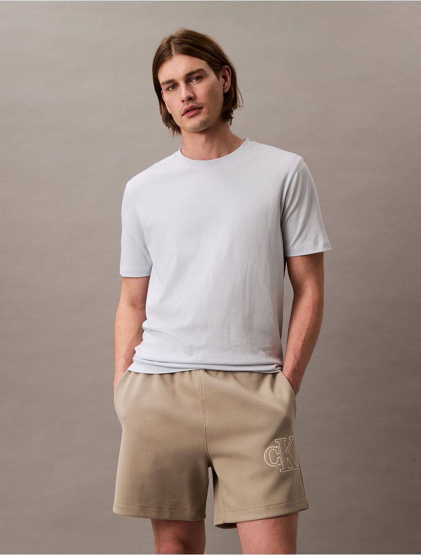 Short de algodón tipo morley con monograma bordado