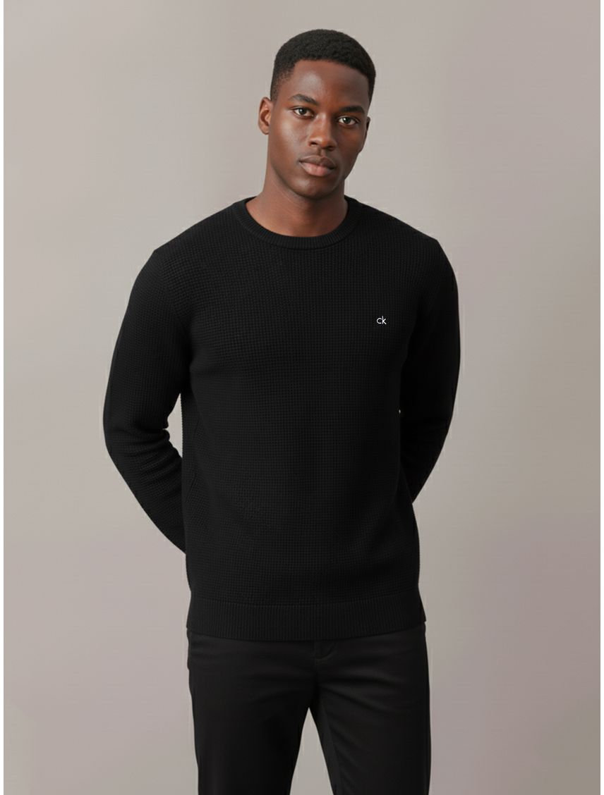 Sweater con textura micro waffle