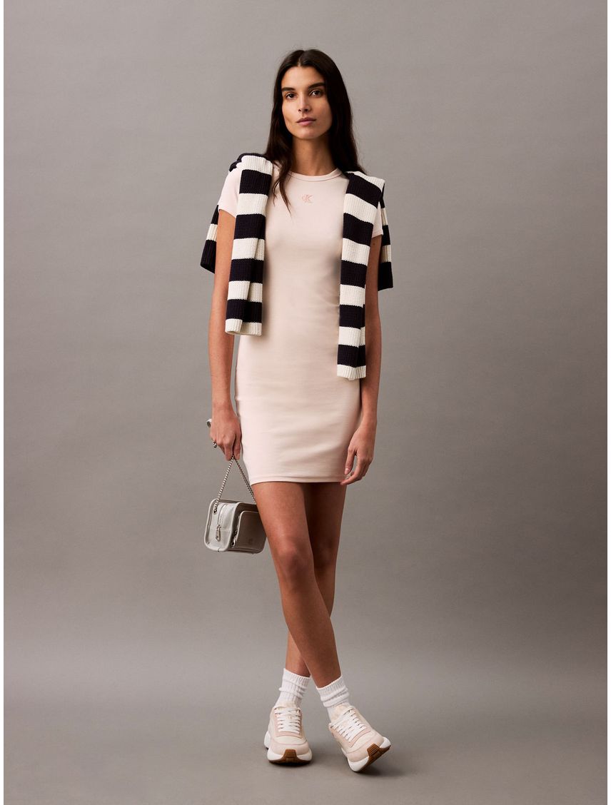 Vestido de algodón elastizado Slim Fit