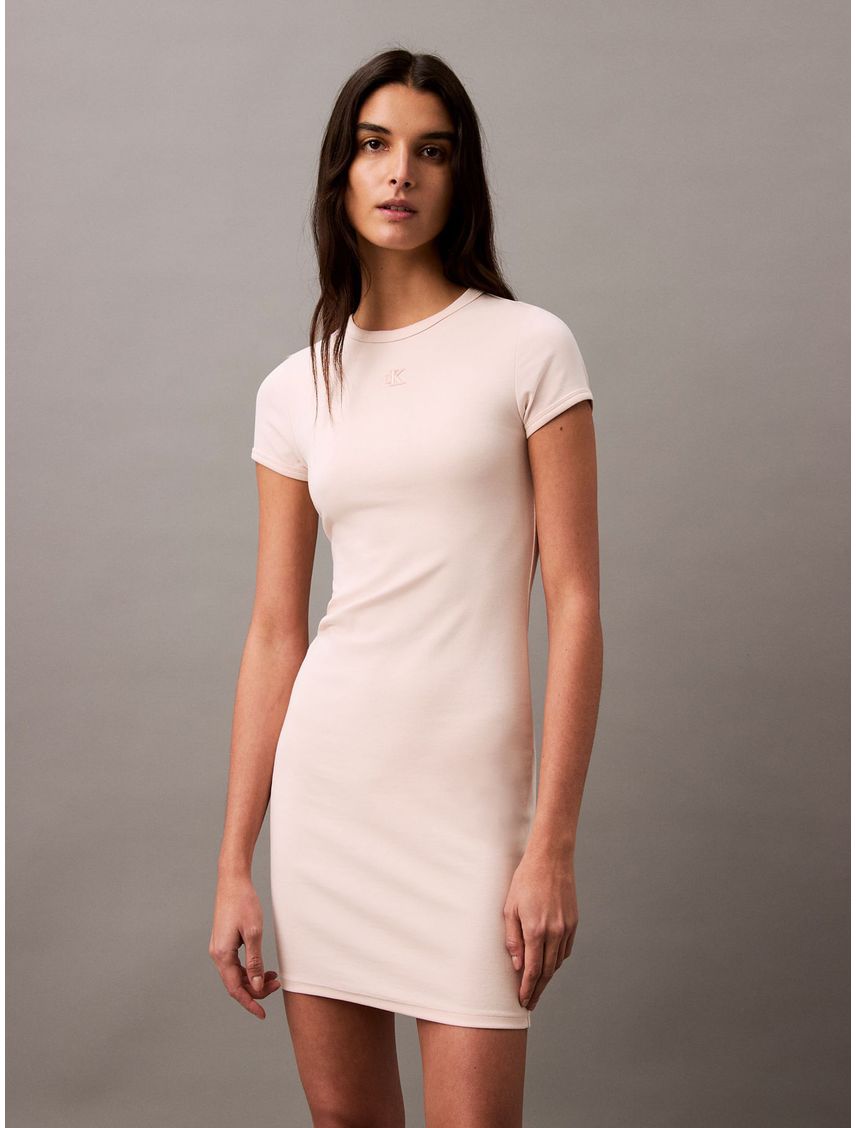 Vestido de algodón elastizado Slim Fit