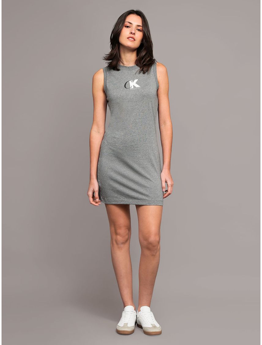 Vestido sin mangas con estampado gráfico