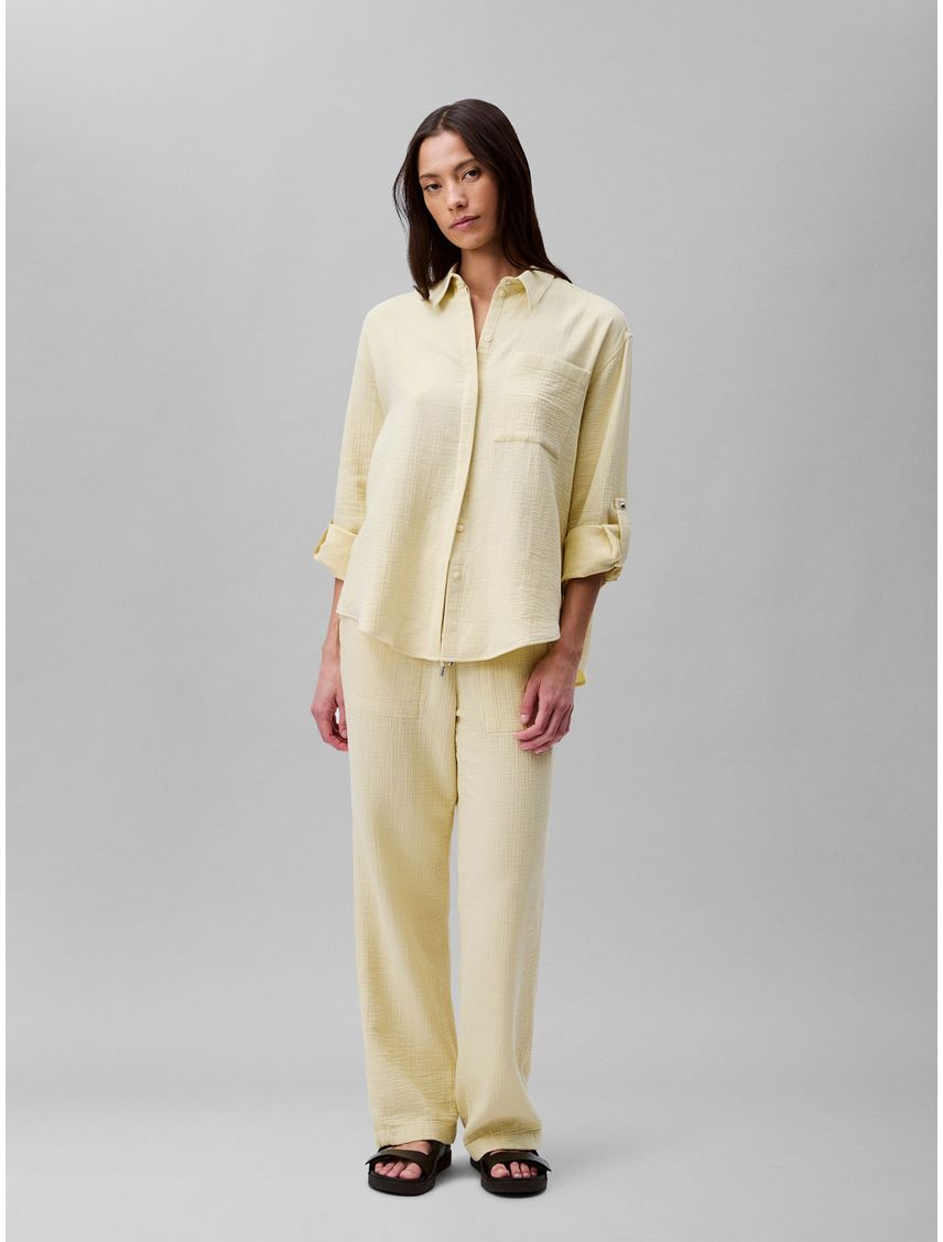 Pantalón de gasa doble con cintura elástica