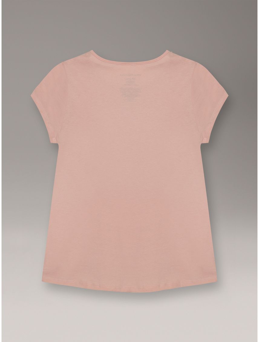 Remera con logotipo de lentejuelas para niña