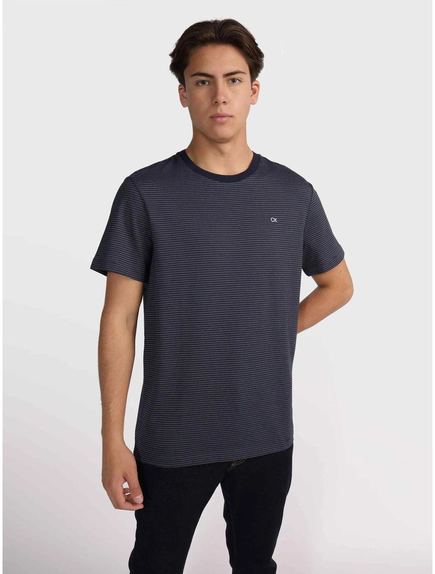 Remera con rayas finas de tejido jacquard Regular Fit