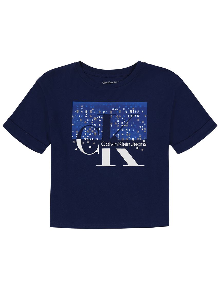 Remera sparkle monogram para niña