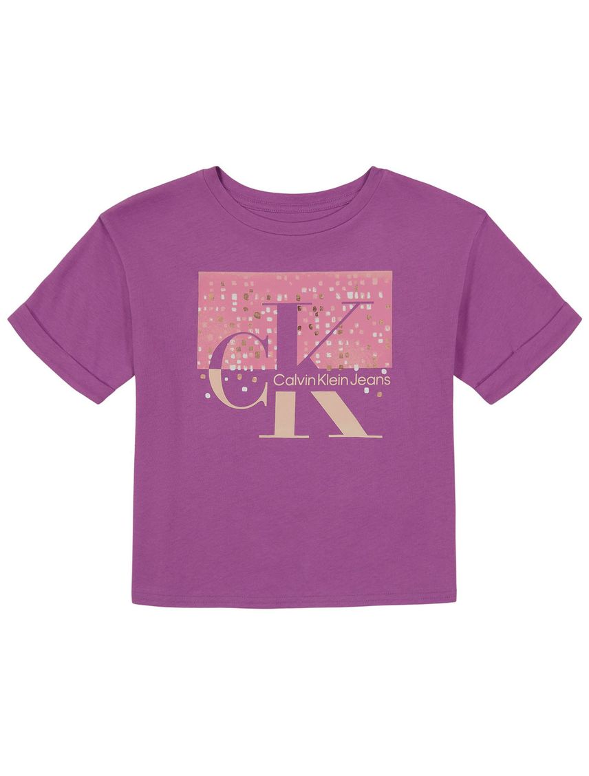 Remera sparkle monogram para niña