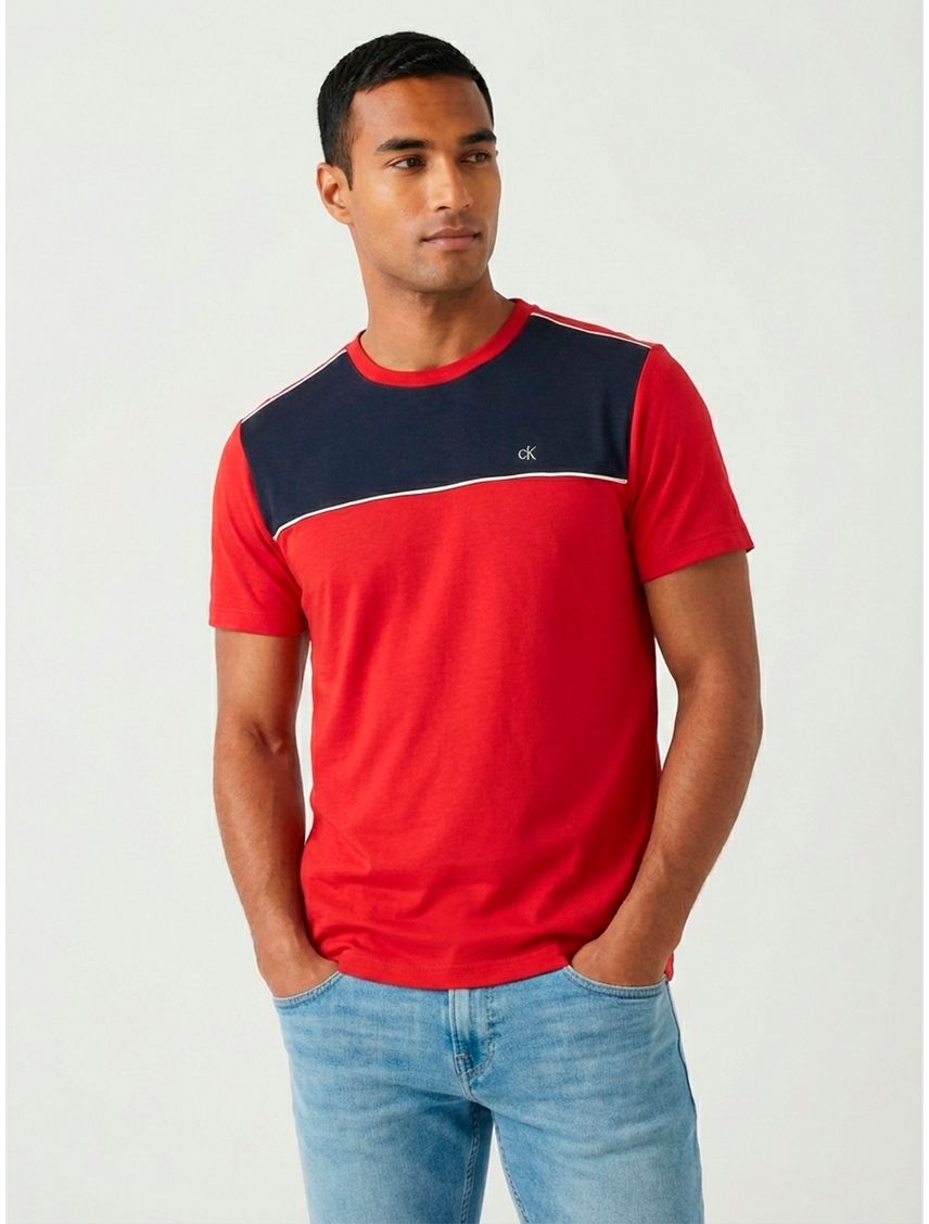 Remera Piping Blocked Micropiqué Regular Fit