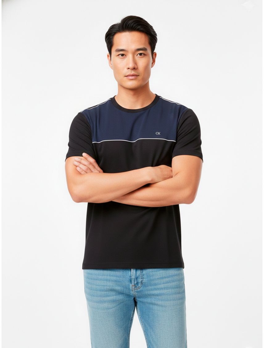 Remera Piping Blocked Micropiqué Regular Fit