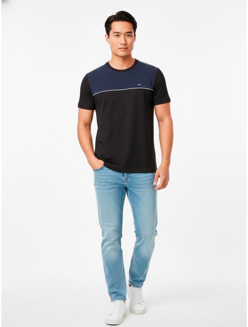 Remera Piping Blocked Micropiqué Regular Fit