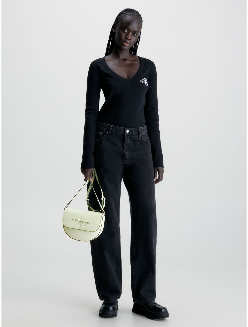 Cartera de hombro sculpted con monograma - TALLA:OS